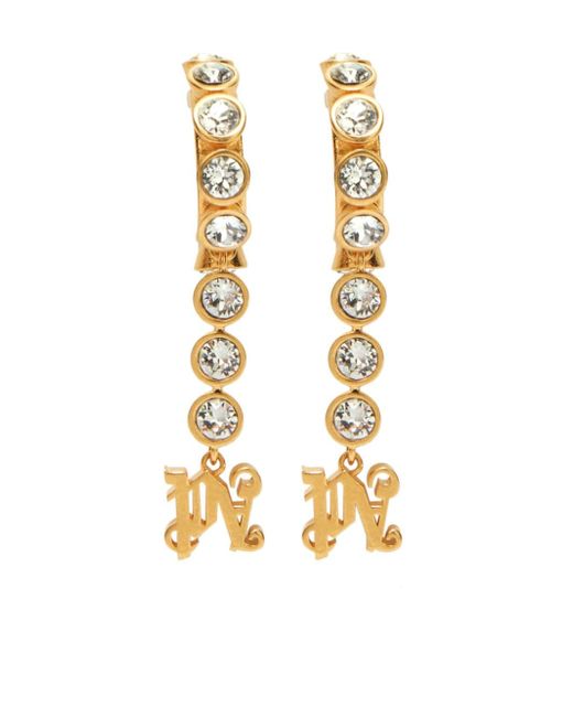 Palm Angels crystal-embellished monogram earrings