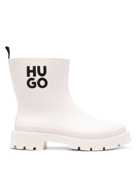 Hugo Boss logo-print round-toe boots