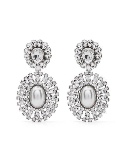 Alessandra Rich crystal-embellished oval drop earrings