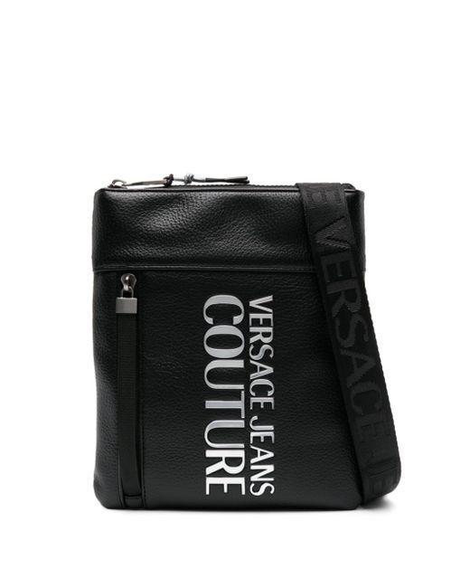 Versace Jeans Couture logo-plaque faux-leather messenger bag