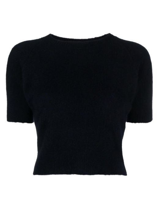 Auralee Milled knitted cropped T-shirt