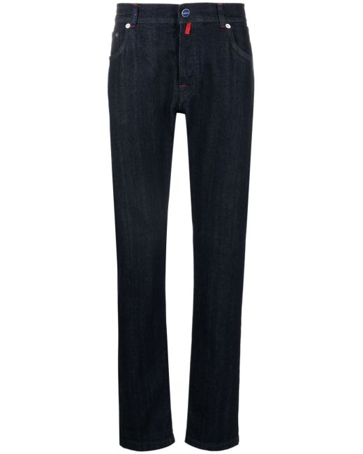 Kiton mid-rise slim-fit tapered jeans