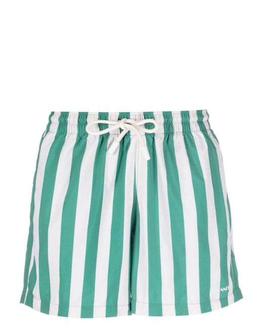 Sunnei logo-print striped swim shorts