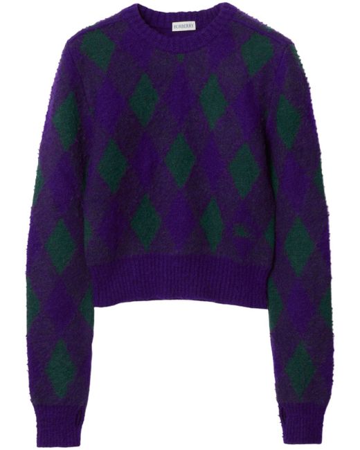 Burberry argyle-knit cropped jumper