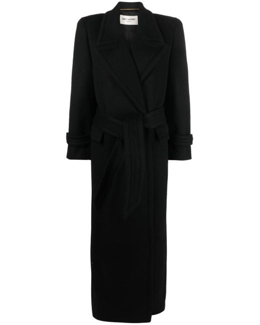 Saint Laurent belted double-breasted wool coat