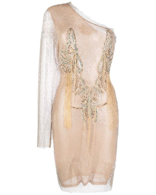Genny mesh rhinestone-embellished dress