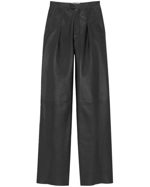 Saint Laurent wide-leg leather trousers