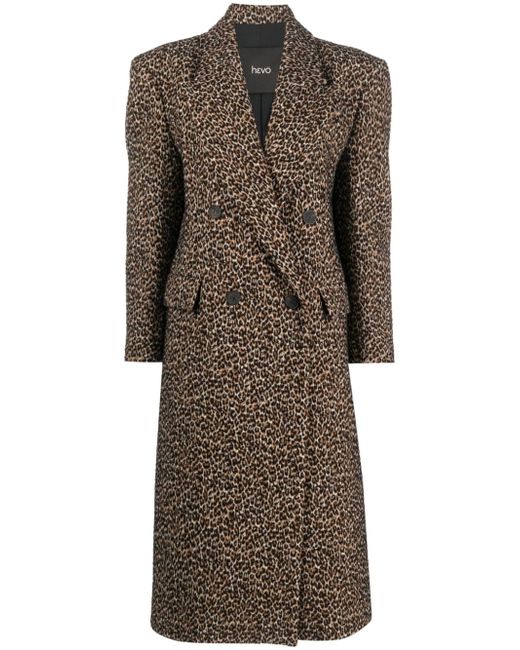 Hevo Martina leopard-print virgin wool coat