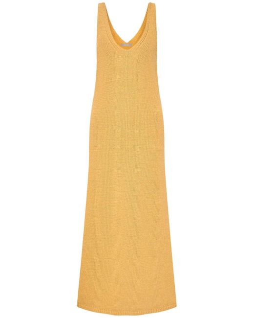 12 Storeez sleeveless V-neck fine-knit midi dress