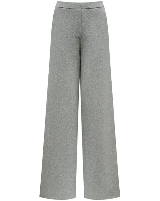 12 Storeez mélange knitted wide-leg trousers