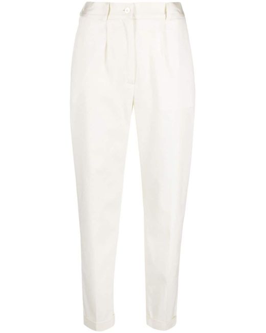 Kiton high-waisted tapered twill trousers