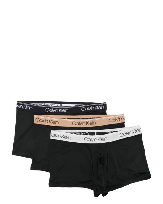 Calvin Klein logo-waistband slip-on briefs set of three