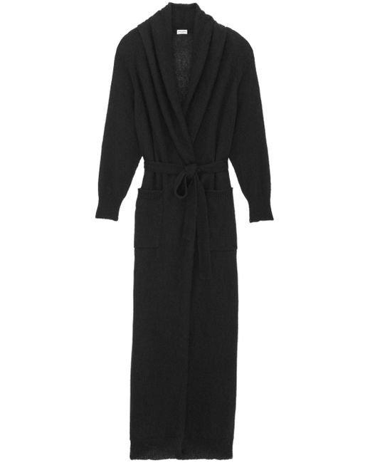 Saint Laurent belted hooded maxi cardigan