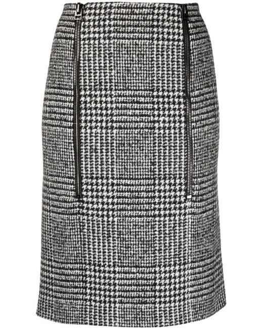 Tom Ford Prince of Wales pattern zip-up skirt