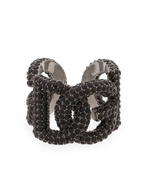 Dolce & Gabbana DG-logo rhinestone-embellished ring