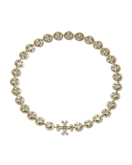 Tory Burch crystal logo-embllishd necklace