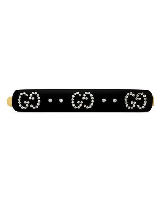 Gucci Double G crystal-embellished hair clip