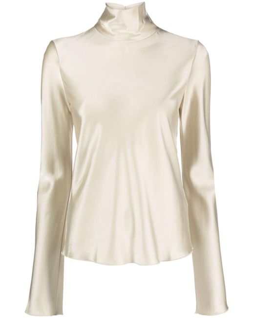 Nanushka high-neck long-sleeve blouse