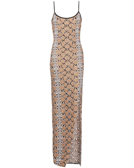 Balmain snakeskin-jacquard sequin-embellished dress