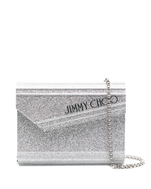 Jimmy Choo Candy glitter-detail clutch bag