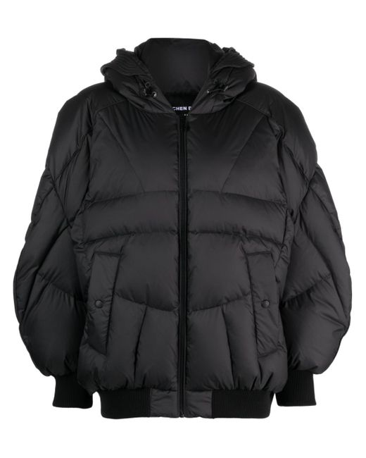 Chen Peng hooded drop-shoulder puffer jacket