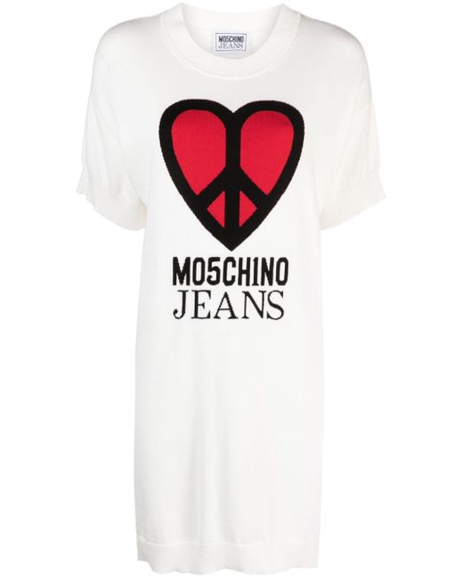 Moschino Jeans logo intarsia-knit dress