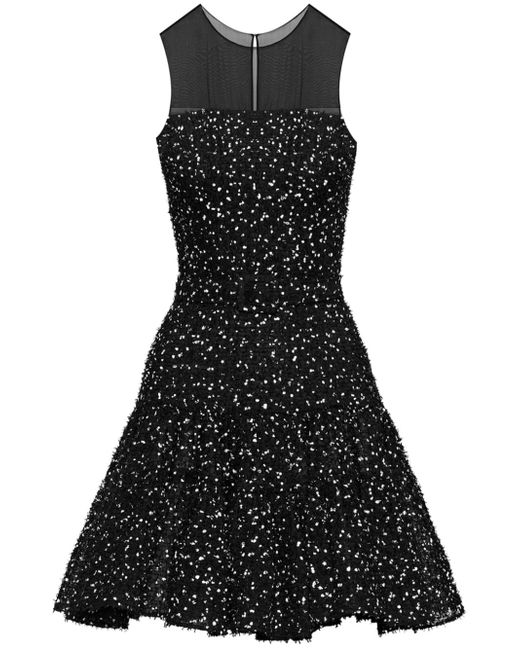 Oscar de la Renta Eyelash fil-coupé panelled dress