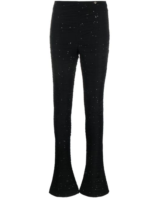 Nissa crystal-embellished flared trousers
