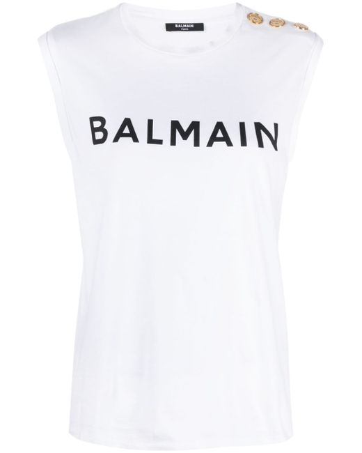 Balmain logo-print top