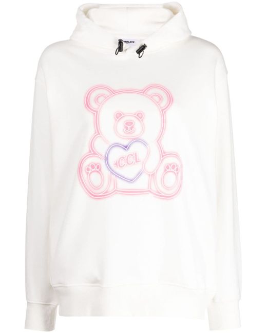 Chocoolate teddy bear-print hoodie