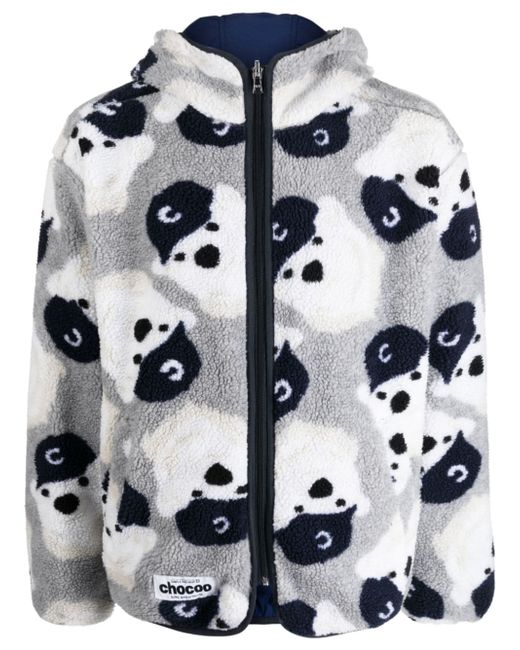 Chocoolate graphic-print reversible fleece jacket
