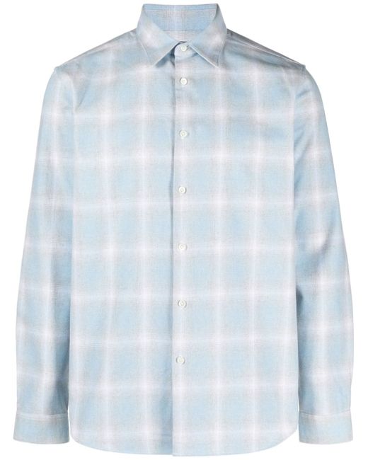 Theory Irving checked flannel shirt