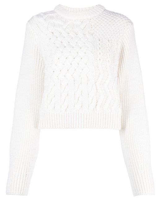 Cecilie Bahnsen cable-knit cropped wool jumper