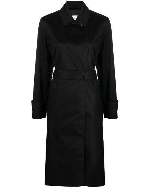 Calvin Klein spread-collar belted trench coat