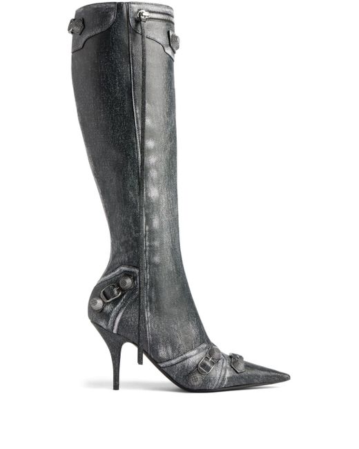 Balenciaga Cagole 90mm studded leather boots