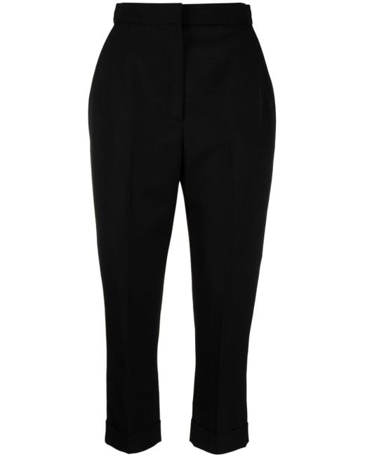 Alexander McQueen wool cropped trousers