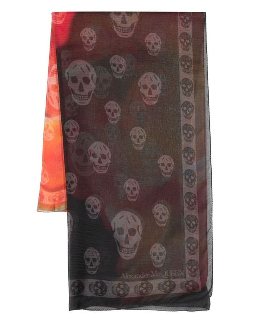 Alexander McQueen skull-jacquard gradient scarf