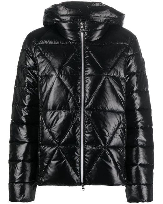 Ea7 diamond-quilted hooded jacket