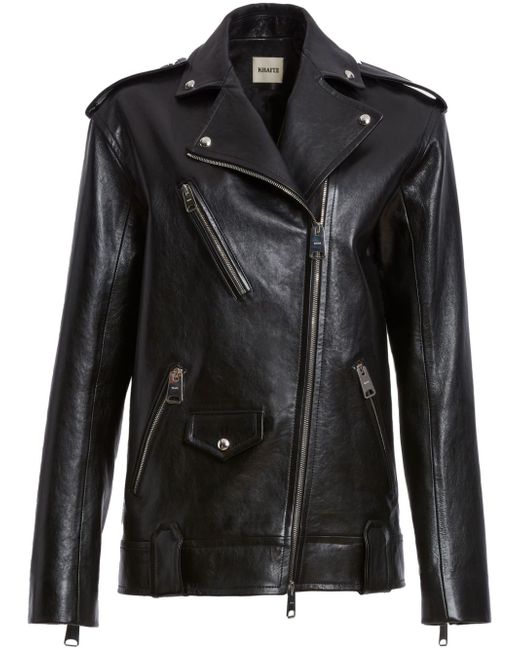 Khaite The Hanson off-centre leather jacket