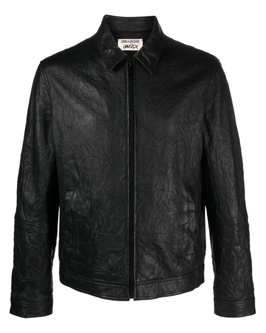 Zadig & Voltaire cracked-effect leather jacket