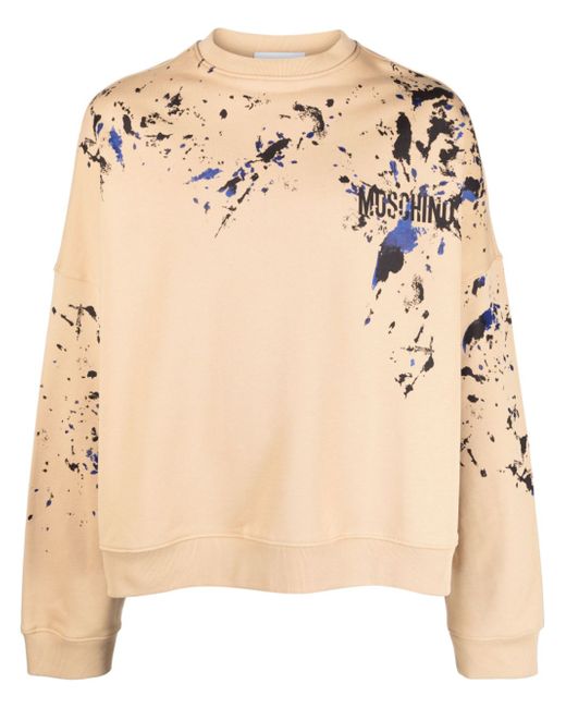 Moschino paint-splatter logo-print sweatshirt