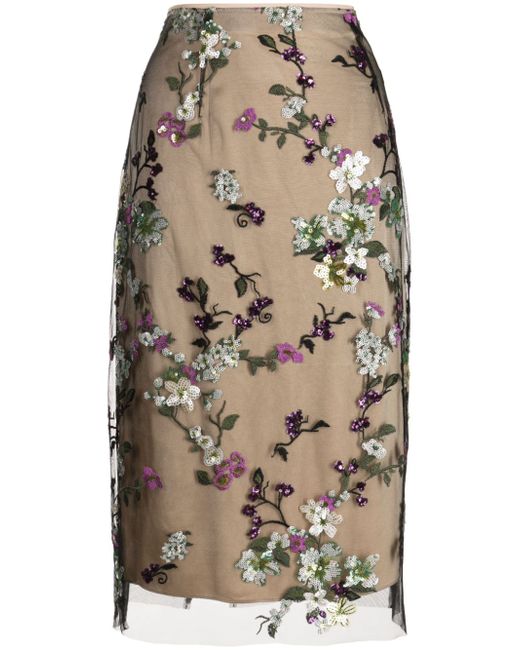 Vince Begonia sequin-embellished midi skirt