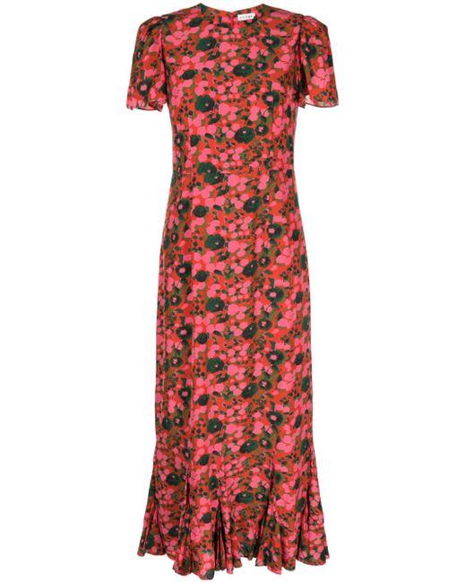 Rhode Lulani floral-print ruffled midi dress