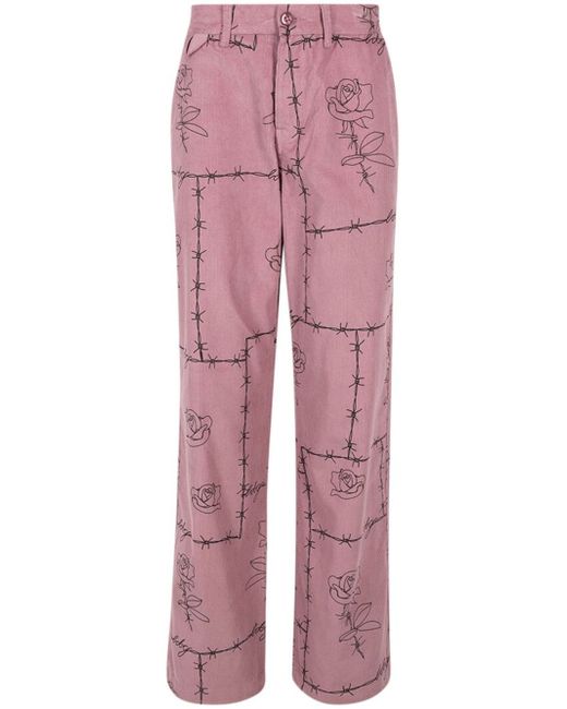 Honor The Gift barbwire-print corduroy trousers