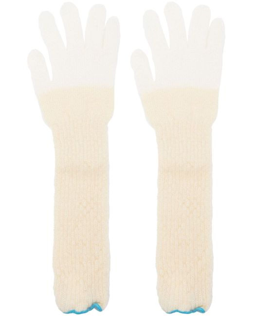 Comme des Garçons TAO two-tone ribbed gloves