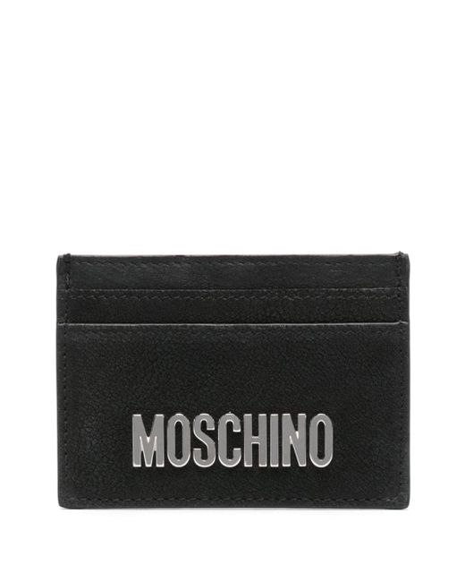 Moschino logo-lettering leather cardholder