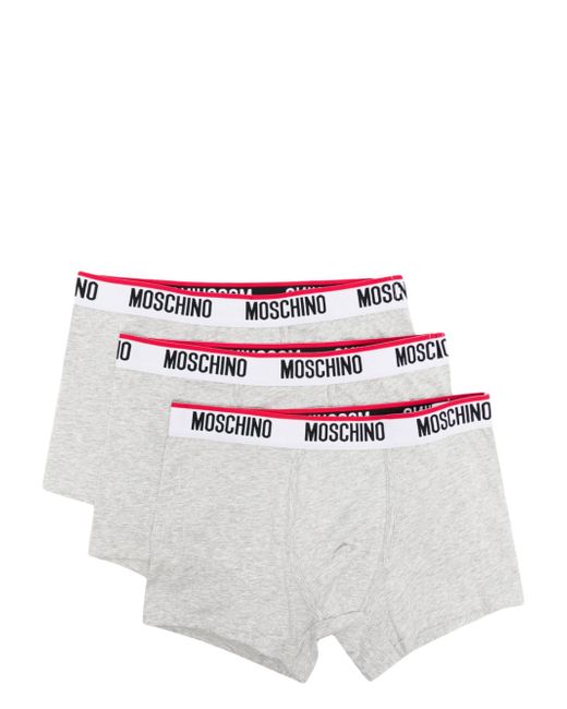 Moschino logo-waistband jersey boxers pack of three