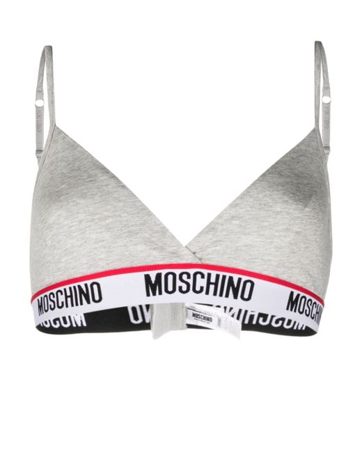 Moschino logo-tape triangle bra