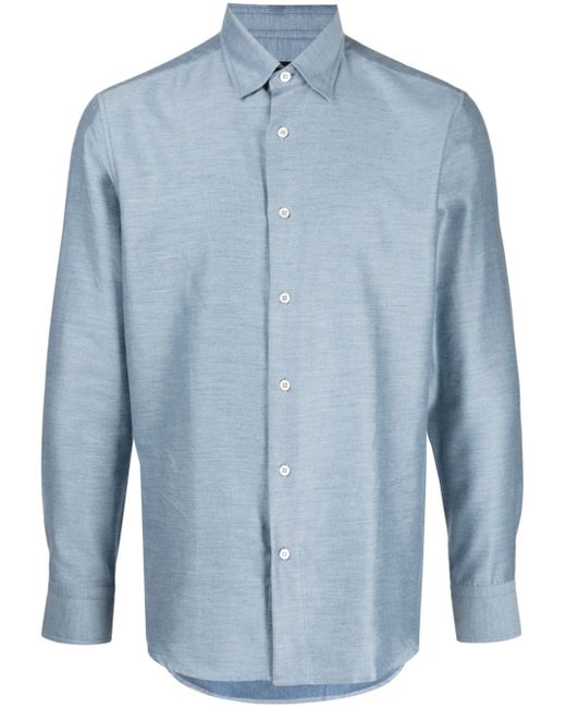 Brioni long-sleeve cotton-cashmere shirt