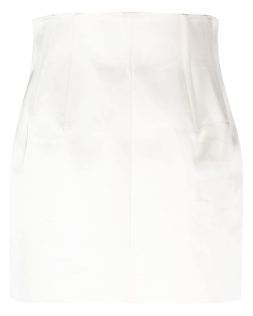 Laquan Smith satin-finish high-waisted miniskirt